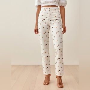 Reformation Cynthia Fruitloops High Rise Straight Jeans